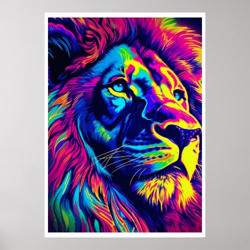 Multi_Color Lion Portrait Print