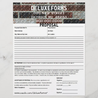 Multi-Color Marble Brick Proposal Form Letterhead