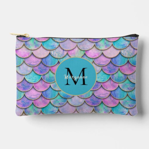Multi_color Mermaid Scales cute customized girls  Accessory Pouch