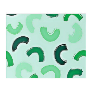 Multi-Color Mint Green Design On Acrylic Wall Art