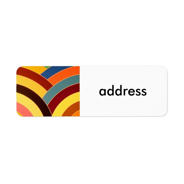 multi-color modern curved chevron label (Front)