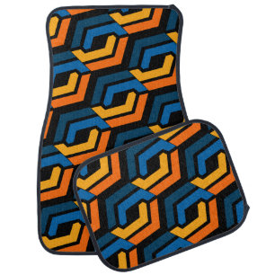 Multi Color Modern Cute Hexagon Pattern          Car Floor Mat