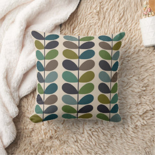 Multi-Color Modern multi stem kingfischer Throw Pillow