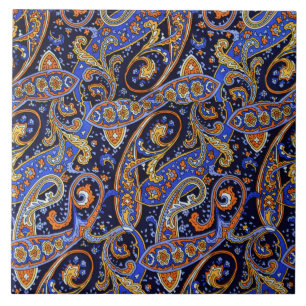Multi-Color Paisley Pattern Ceramic Tile