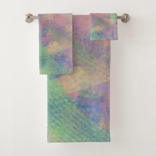 Multi Color Pastel Abstract Bath Towel Set