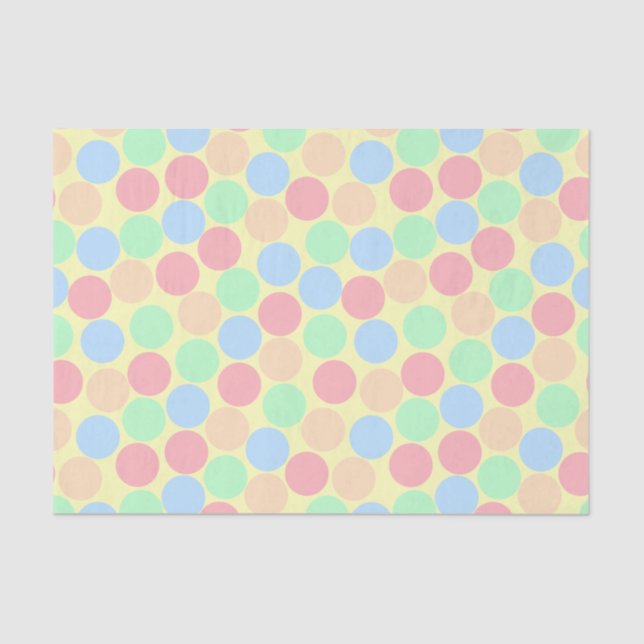 Multi-Color Pastel Dots Pattern Tissue Paper (Front)