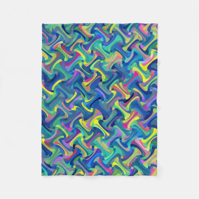Multi-Color Pattern Fleece Blanket (Front)