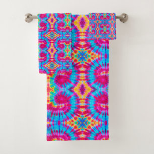 Multi Color Patterns Tie-dye Vibe Bath Towel Set