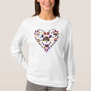 Multi-color Paw Print Shirt by Melt_Your_Heart_MEOW at Zazzle