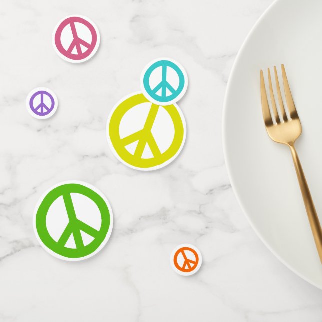 Multi Color Peace Signs Confetti (Group)