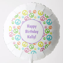 Multi-Color Peace Signs Custom Birthday