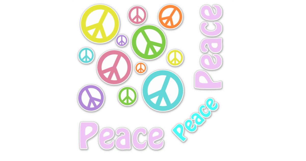 Multi Color Peace Signs Sticker Zazzle