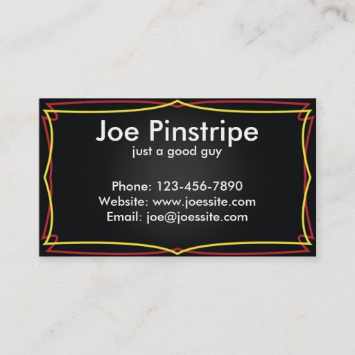 Customizable Multi Color Pinstripe Business Card