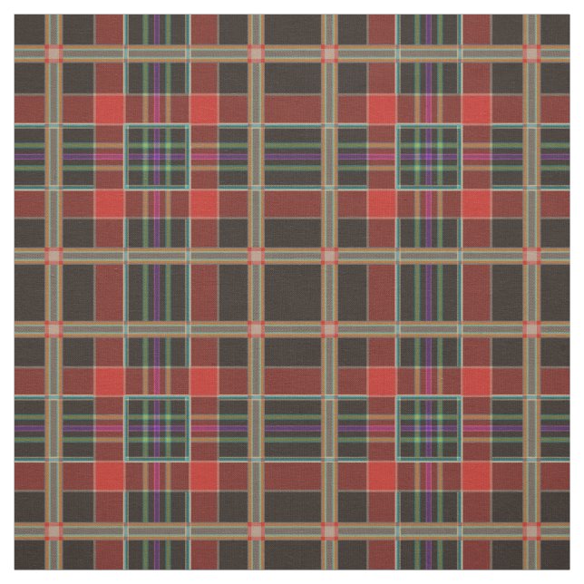 Multi Color Plaid (Tartan) Fabric (Swatch)
