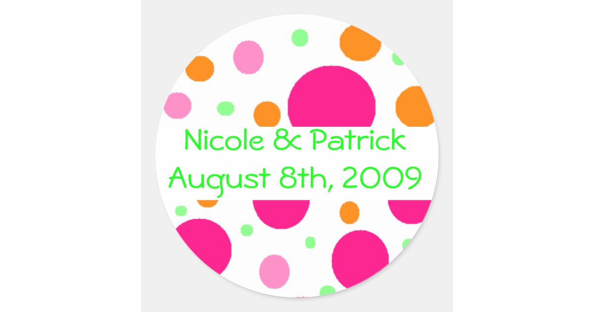 Multi Color Polka Dot Classic Round Sticker | Zazzle