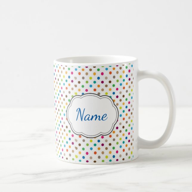Multi Color Polka Dot Personalized Mug (Right)