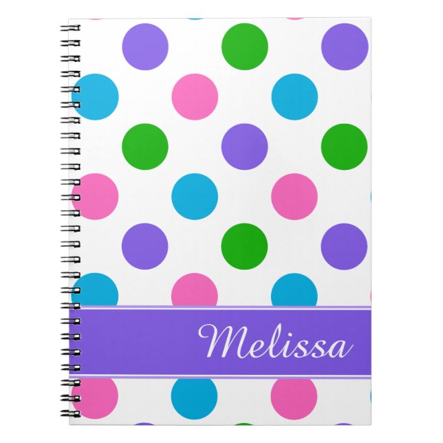 Multi Color Polka Dots Notebook (Front)