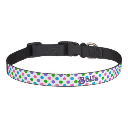 Multi Color Polka Dots Personalized Dog Collar