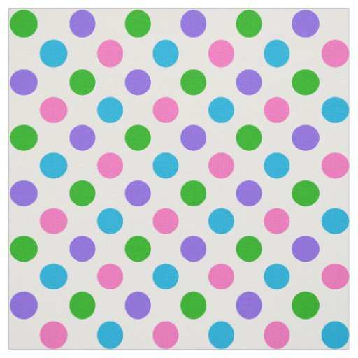 Multi-Color Polka-Dots | Pink Purple Green Blue Fabric