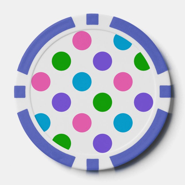 Multi Color Polka Dots Poker Chips (Front)