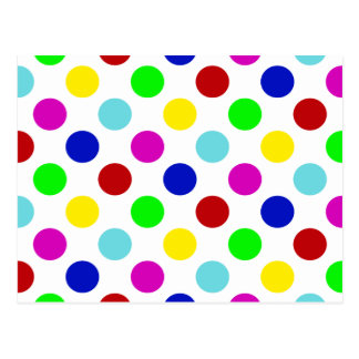 Multi Color Polka Dots Postcards | Zazzle