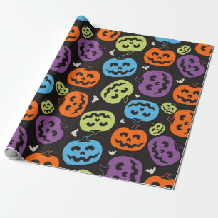 Multi Color Pumpkin Pattern Wrapping Paper