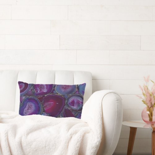 Multi color purple agate printed accent pillows