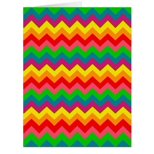 Multi Color Rainbow Chevrons Pattern Cards (Front)