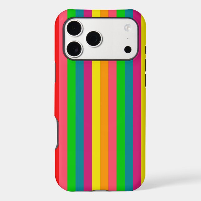 Multi Color Rainbow Vertical Stripes Pattern Iphone Case (Back)