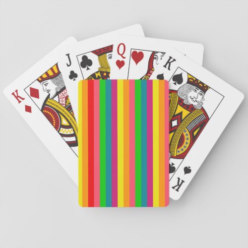 Multi Color Rainbow Vertical Stripes Pattern Playing Cards
