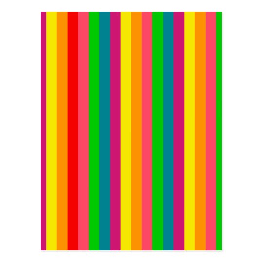 Multi Color Rainbow Vertical Stripes Pattern Postcard