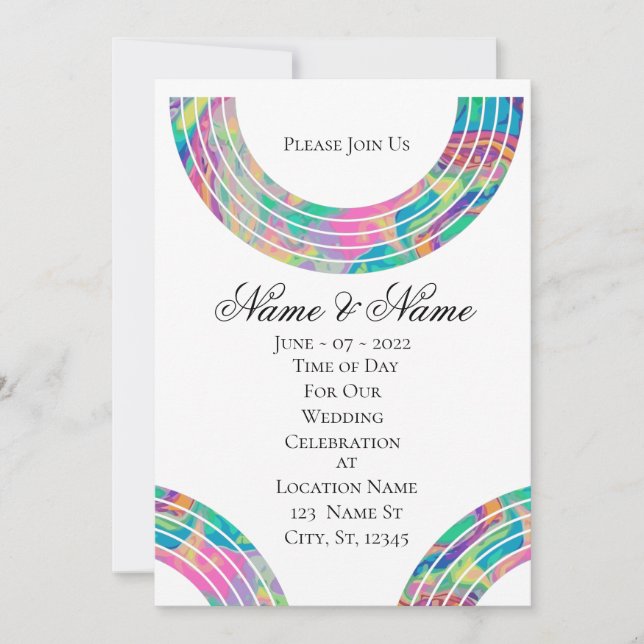 Multi-color Rainbows Thunder_Cove Invitation (Front)