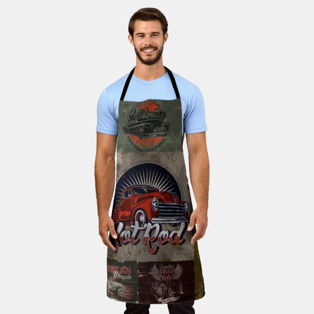 Multi Color Retro Car Apron (Worn)