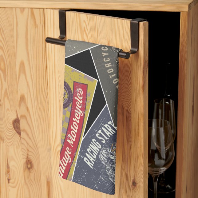 Multi Color Retro Car Kitchen Towel (Thirds Fold)