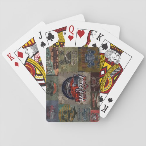 Multi Color Retro Car Playing Cards