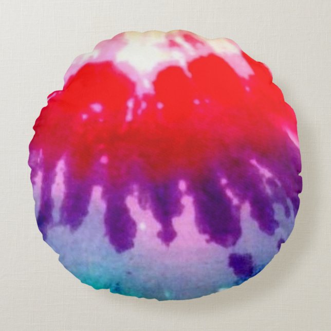 Multi color round pillow (Front)