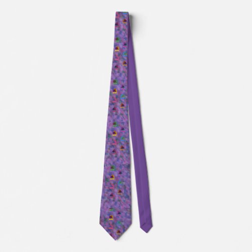 Multi_Color Sailboats on Purple Neck Tie
