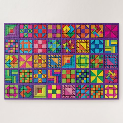Multi_Color Sampler Quilt 20 x 30 Jigsaw Puzzle