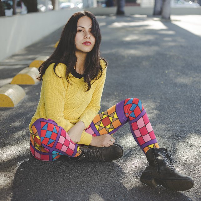 Multi-Color Sampler Quilt Blocks Leggings (Creator Uploaded)