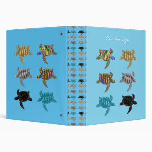 Multi-color Sea Turtles Thunder_Cove 3 Ring Binder