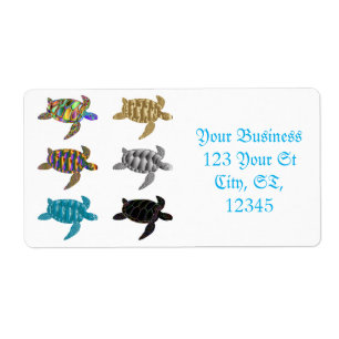 Multi-color Sea Turtles Thunder_Cove Label