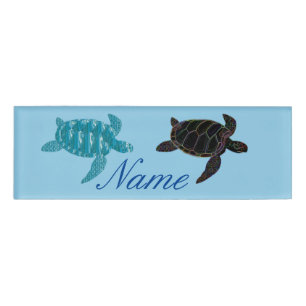 Multi-color Sea Turtles Thunder_Cove Name Tag