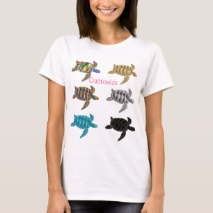 Multi-color Sea Turtles Thunder_Cove T-Shirt