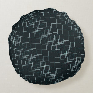 MULTI-COLOR SEAMLESS GEOMETRIC DIAMOND PATTERN ROUND PILLOW