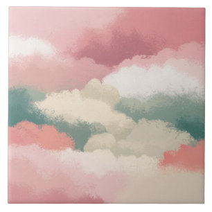 Multi color shade cloud big ceramic tile
