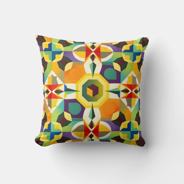 Multi Color Shape 1 Throw Pillow (Front)