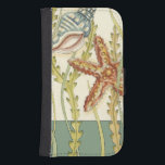 Multi-Color Shell Party Phone Wallet<br><div class="desc">Charikilia Zarris is a talented artist know for her ocean artwork. Her images are peaceful and calm relaxing you with every picture. Get this nautical piece of artwork with a starfish and a Conch shell being the center of it all, bordered with beautiful kelp. This image will look great on...</div>