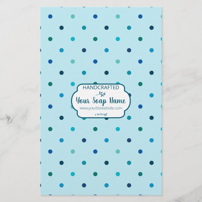Multi-color Small Blue Dot Soap Wrap Paper Sheet (Front)