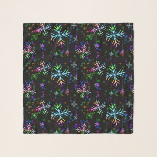 Multi Color Snowflakes Chiffon Scarf