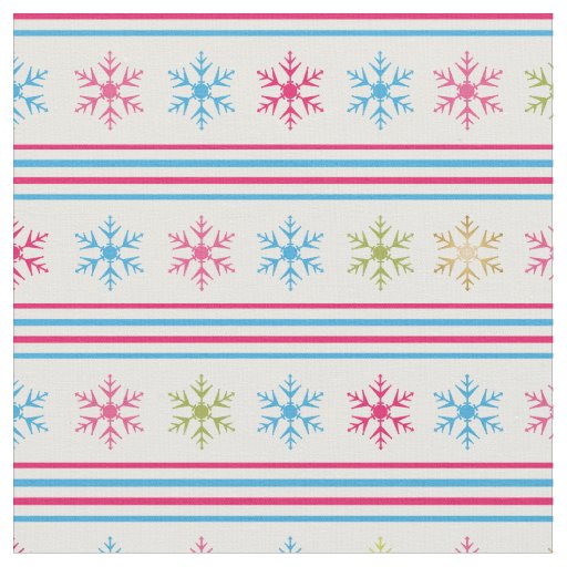 Multi Color Snowflakes Fabric